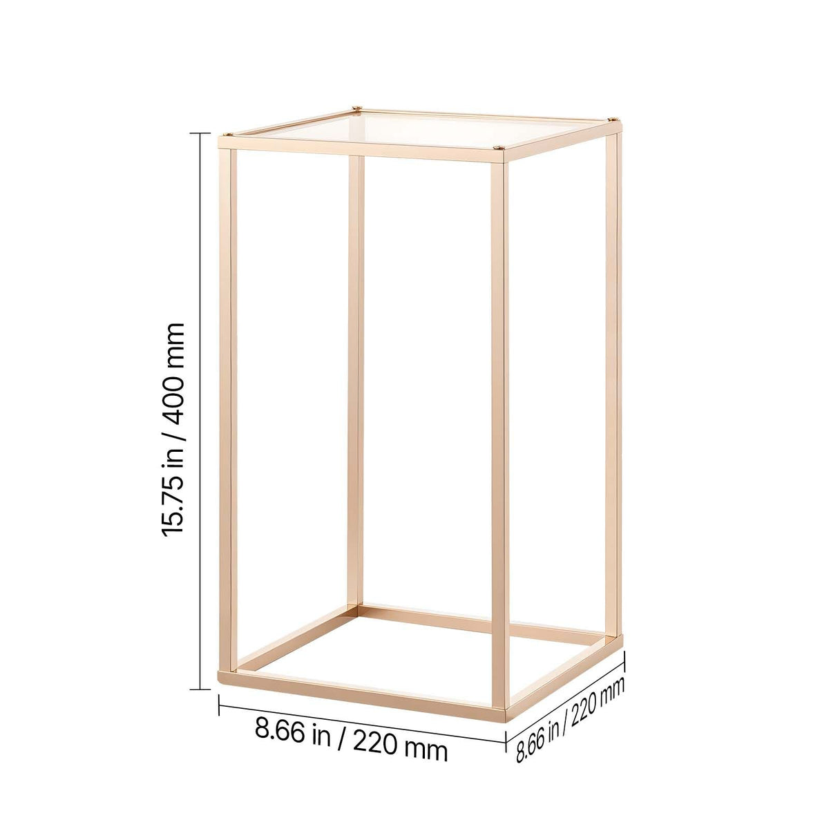 Wedding Flower Stand, 10PCS 15.75-inch Column Flower Stand, Floral Stands with Acrylic Laminate, Gold Rectangular Floral Display Rack for Wedding, Party, Birthday, Home, Gold Centerpiece Stands