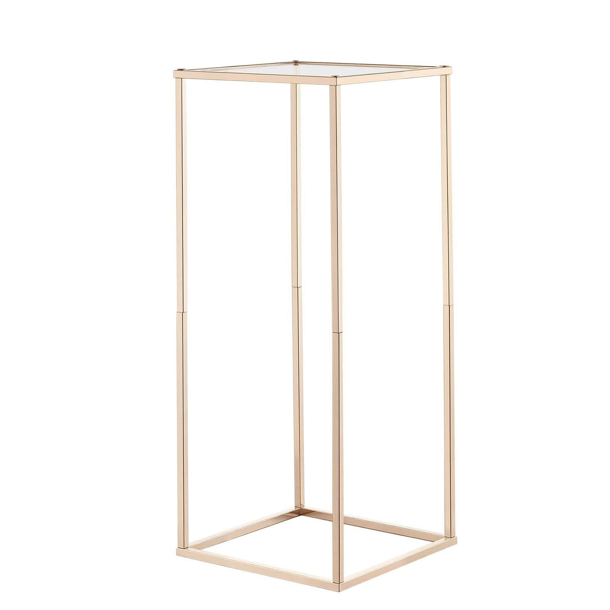 Wedding Flower Stand, 10PCS 23.62-inch Column Flower Stand, Floral Stands with Acrylic Laminate, Gold Rectangular Floral Display Rack for Wedding, Party, Birthday, Home, Gold Centerpiece Stands
