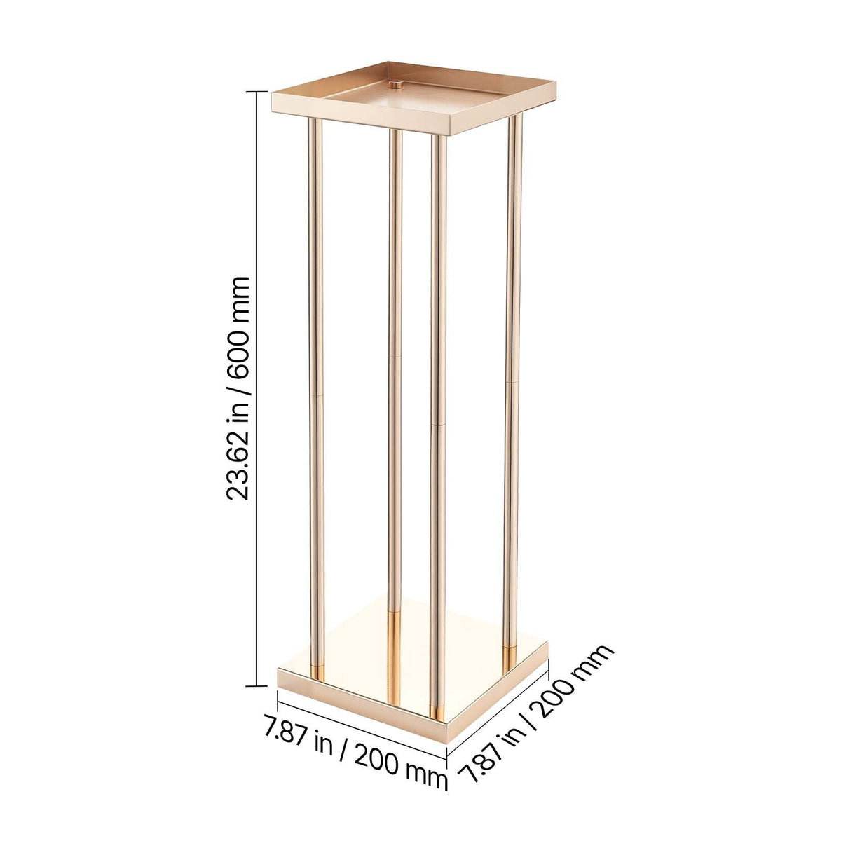Wedding Flower Stand, 10PCS 23.62-inch Column Flower Stand, Floral Stands with Metal Laminate, Cylindrical Cubic Floral Display Rack for Wedding, Party, Birthday, Home, Gold Centerpiece Stands