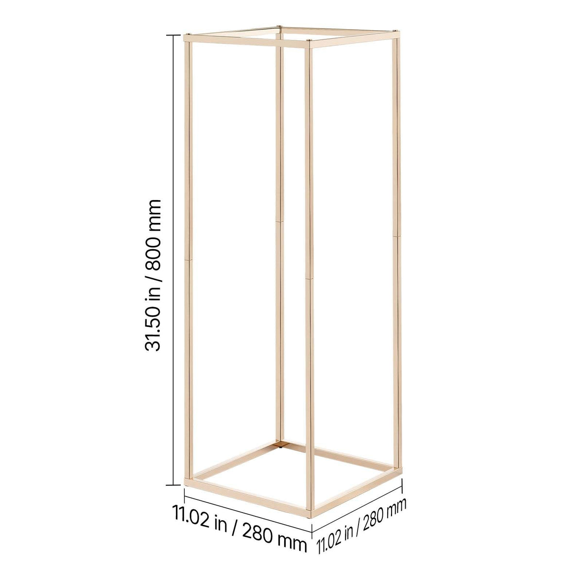 Wedding Flower Stand, 10PCS 31.5-inch Column Flower Stand, Floral Stands with Hidden Screw, Rectangular Cubic Floral Display Rack for Wedding, Party, Birthday, Home, Gold Centerpiece Stands