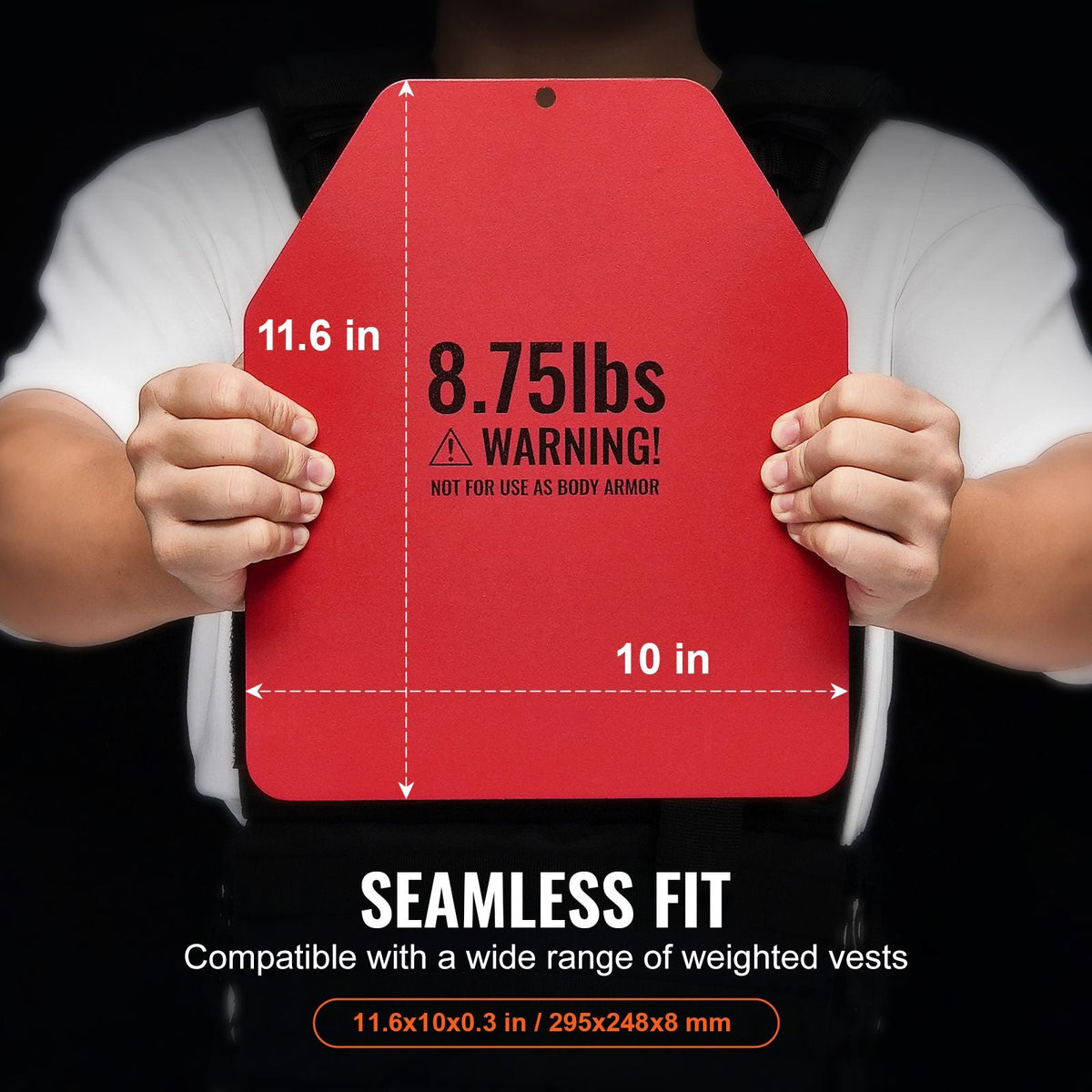 Weight Vest Plates, 8.75 LB Pairs, Premium Steel Weighted plates, Contoured Ergonomic Fit – WODs, Additional Weight for Weight Vests, for Strength Training, Running, Fitness, Heavy Workouts