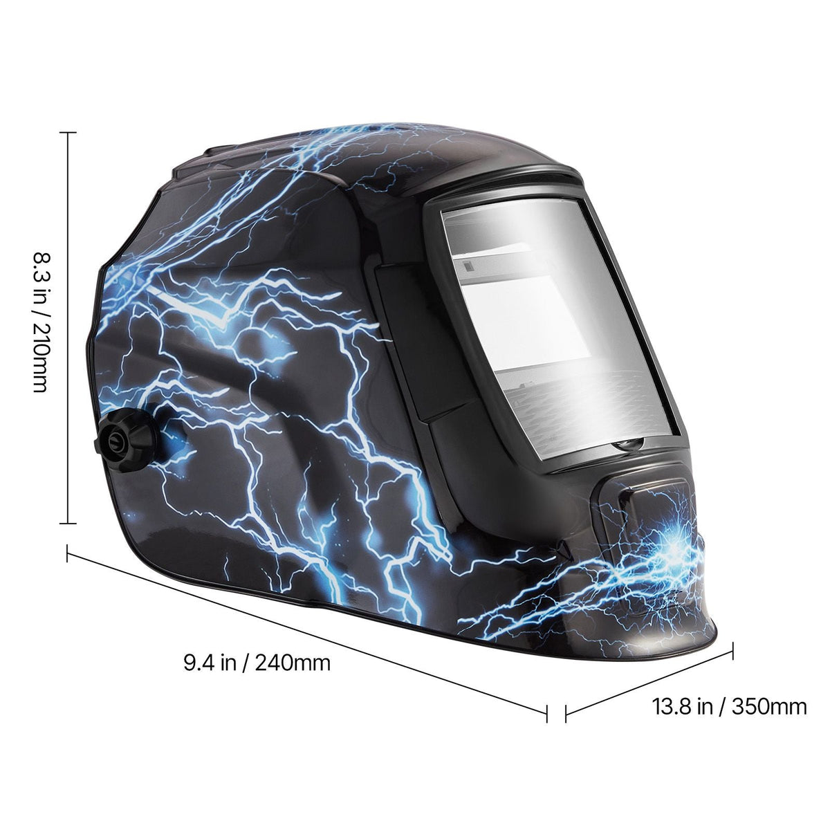 Welding Helmet Auto Darkening, 3.66" x 1.69" True Color Welding Hood, Solar Powered Welder Mask 2 Arc Sensors, Shade 4/9-13 for TIG MIG ARC Weld Grinding - CRIUS Series (Blue Lightning Pattern)