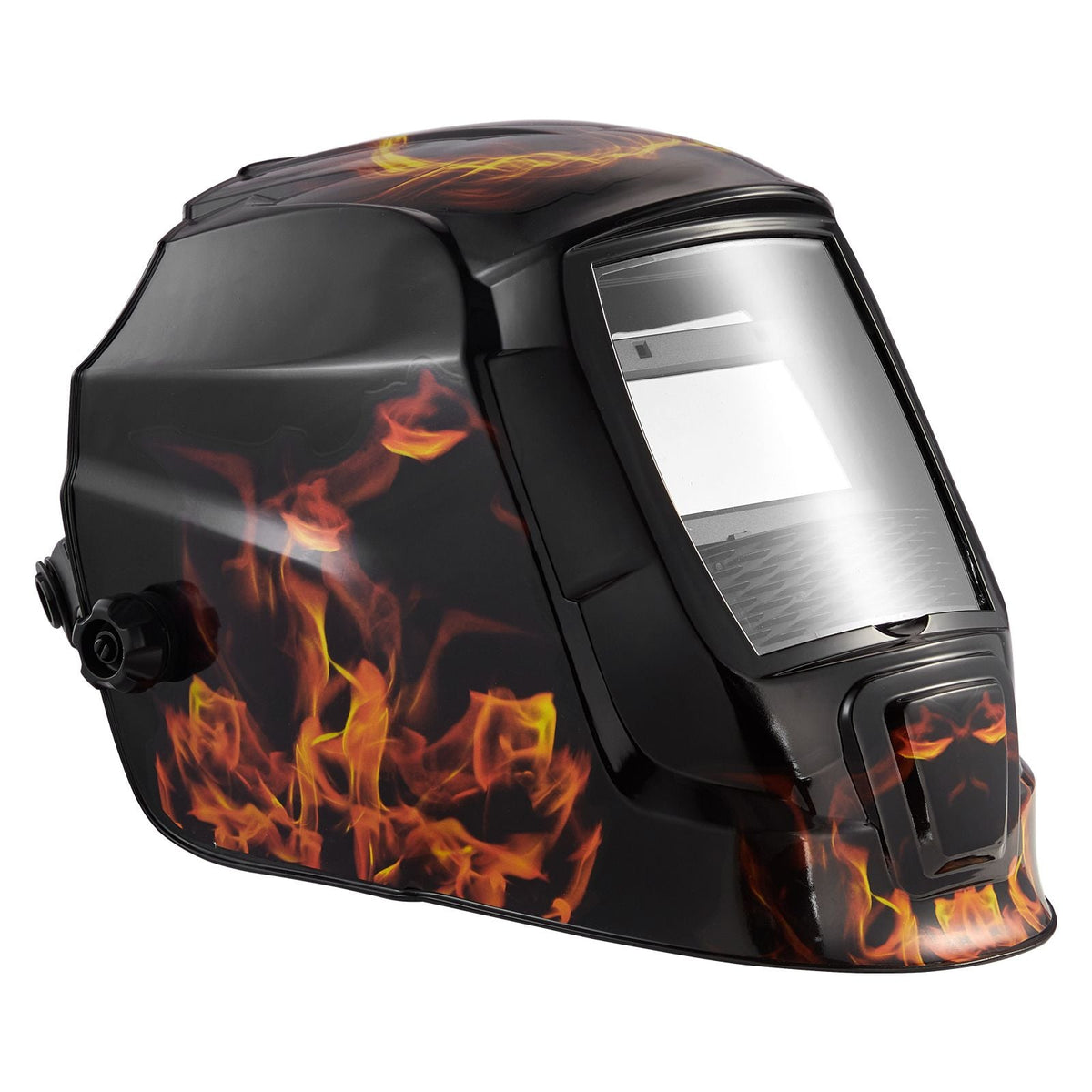 Welding Helmet Auto Darkening, 3.66" x 1.69" True Color Welding Hood, Solar-Powered Welder Mask 2 Arc Sensors, Shade 4/9-13 for TIG MIG ARC Weld Grinding - CRIUS Series (Yellow Flame Pattern)