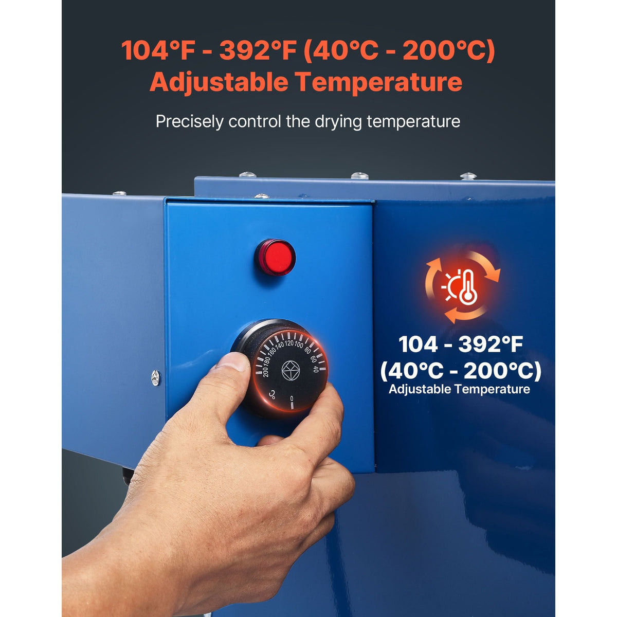 Welding Rod Oven, 200LBS Capacity Countertop Electrodes Drying Oven 1060W 120V, 104 - 392 Fahrenheit Adjustable Welding Rods Dryer for 18-inch Stick Electrode