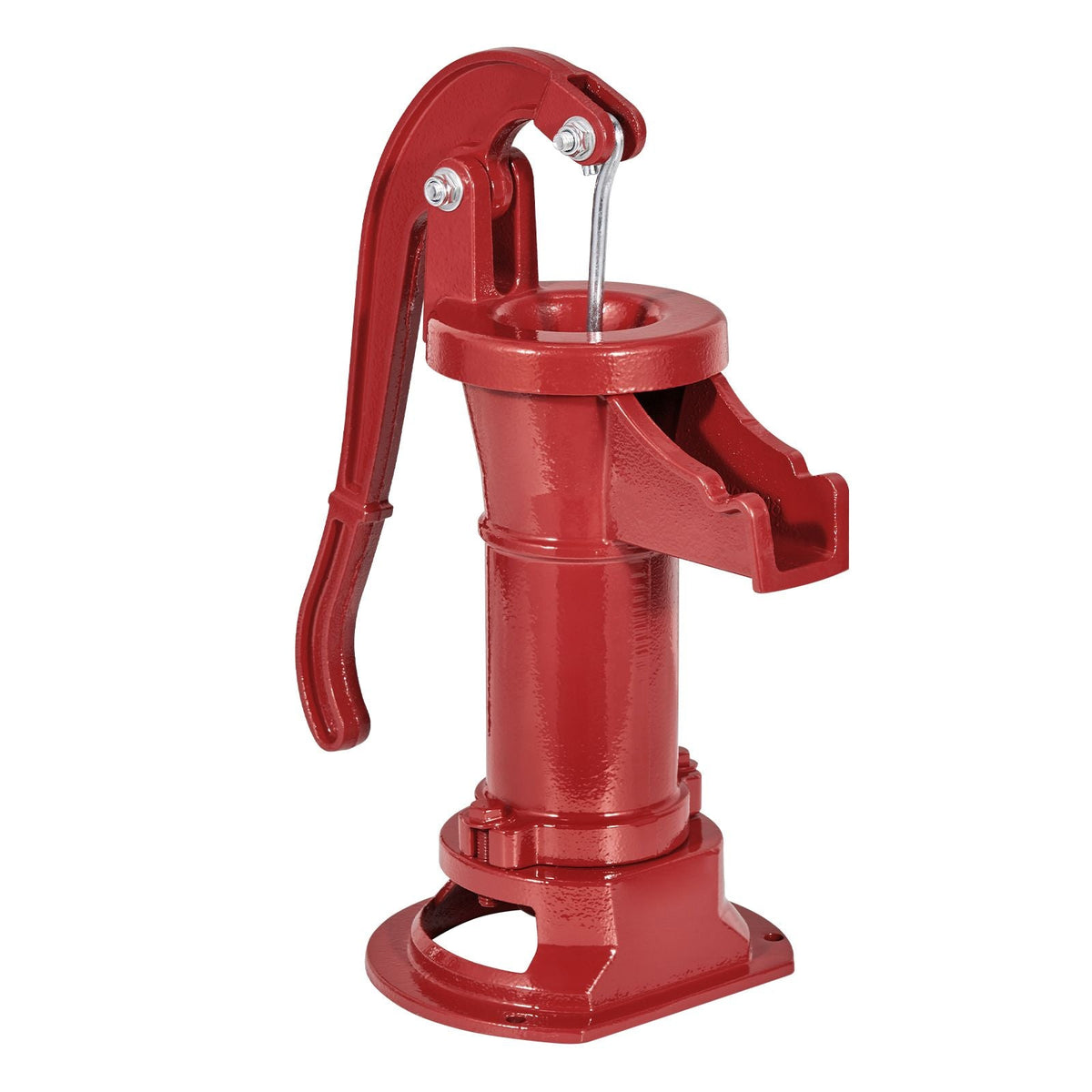 Well Hand Pitcher Pump, 25 ft Maximum Lift, Antique Cast Iron Manual Hand Water Pump, NPT 1-1/4 in Connection, Easy Installation, Old Fashioned for Outdoor Garden, Pond, Backyard, Farm, Red