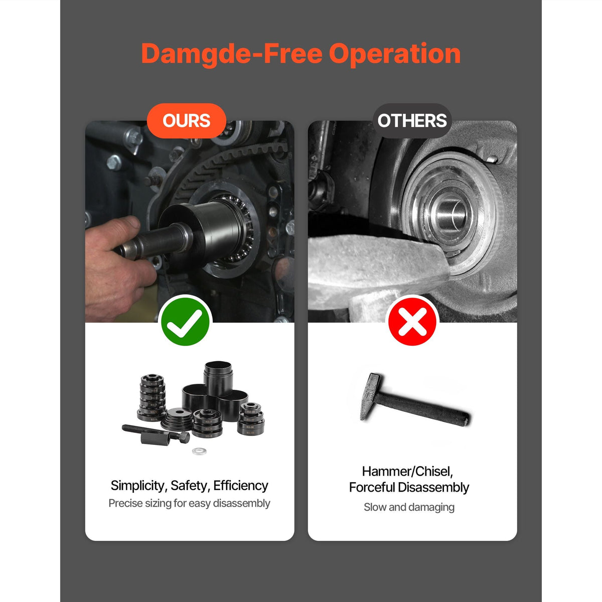 Wheel Bearing Press Kit, 23 PCS FWD Bearing Puller Tools, for Front Wheel Drive Bearing Removal and Installation, Wheel Bearing Tool with Sliding Screw, Bushings, Sleeve Plates, Storage Case