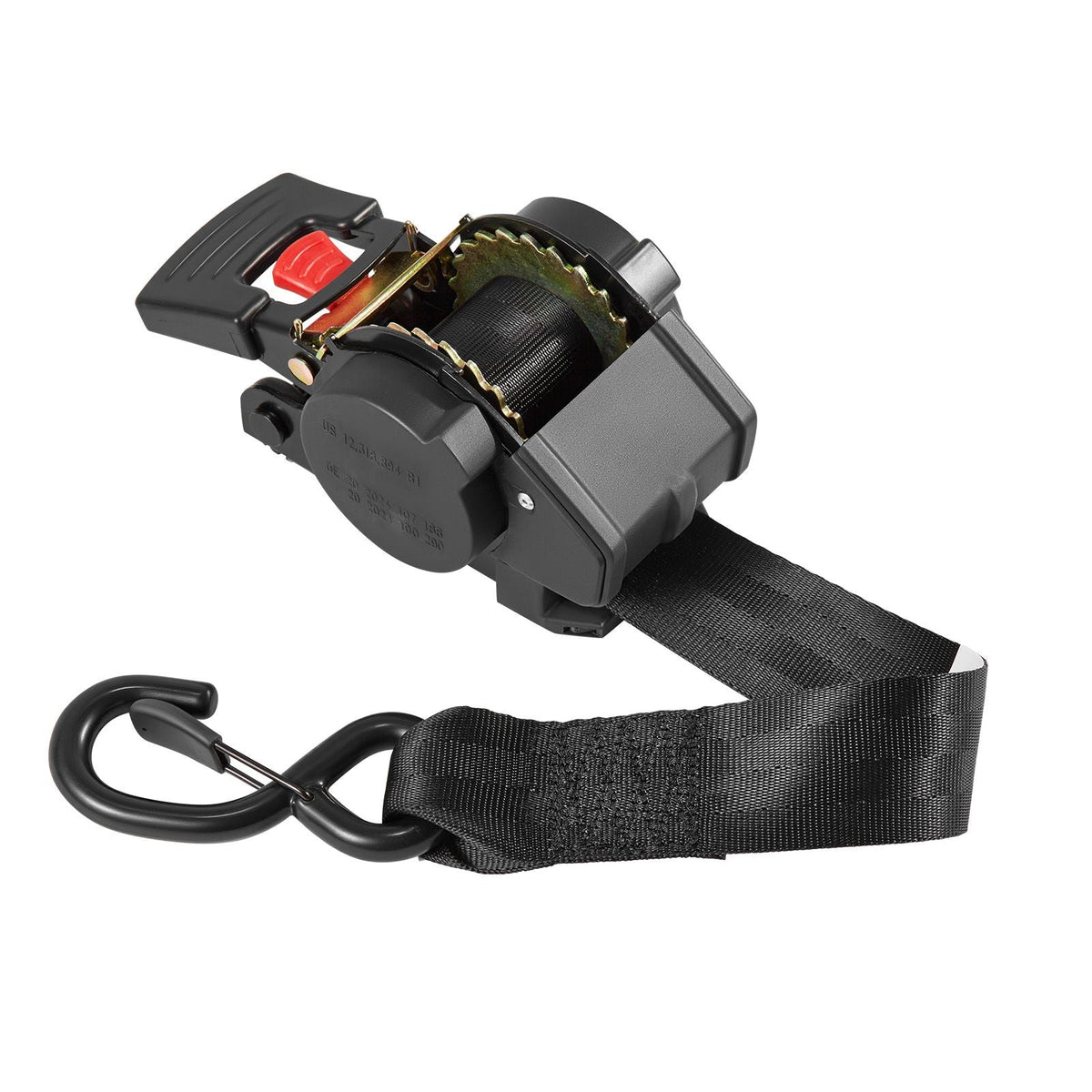 Wheel Chock Tie-Down Kit, Fixed Trailer Tie Down Strap, Car Tie Down Kit with S-Hook, Break Strength 1649 lbs & Working Load 550 lbs Motorcycle Tie-Down System for Trailers, Boats, Snowmobiles