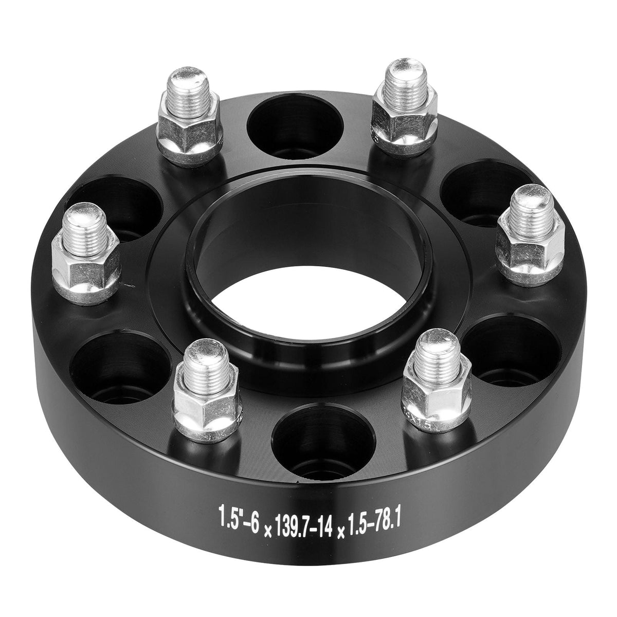 Wheel Spacers, 1.5" 6"x5" Wheel Adapters, 6 Lug Forged Spacer, 78.1 mm Bore Hubcentric M14 x1.5 Studs Spacers, Fit for 1995-2023 Chevrolet, GMC, and Cadillac, 4 PCS Black