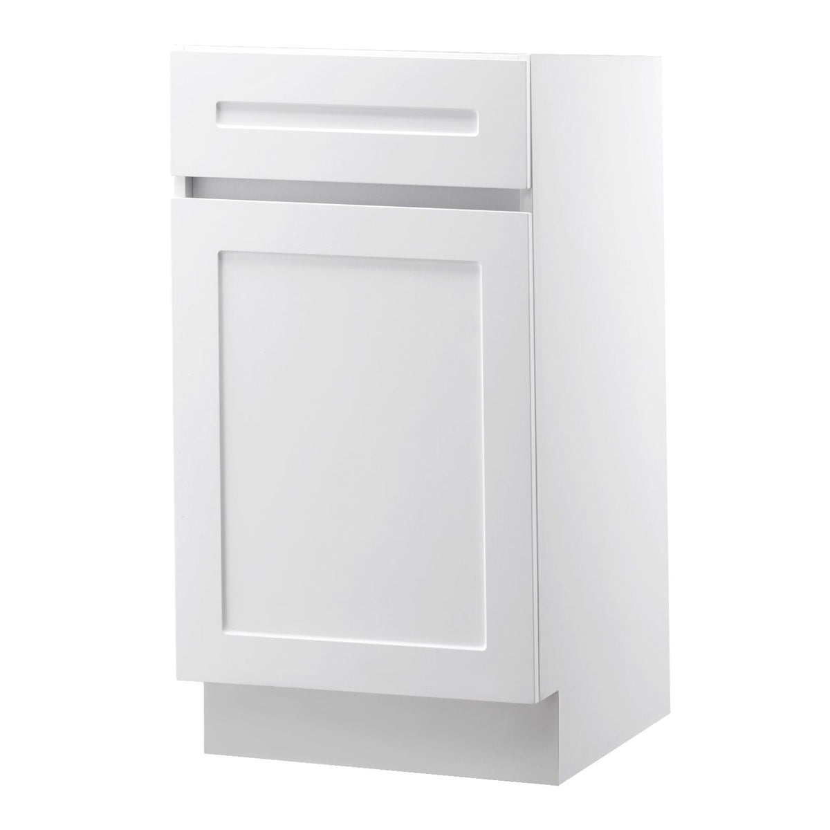 White Shaker Base Cabinet with Drawer, 18-Inch Unassembled Drawer Base Cabinet, 18" W x 24" D x 34.5" H Ready to Assemble Cabinet with Soft-Close Door and Adjustable Shelf, for Home Office
