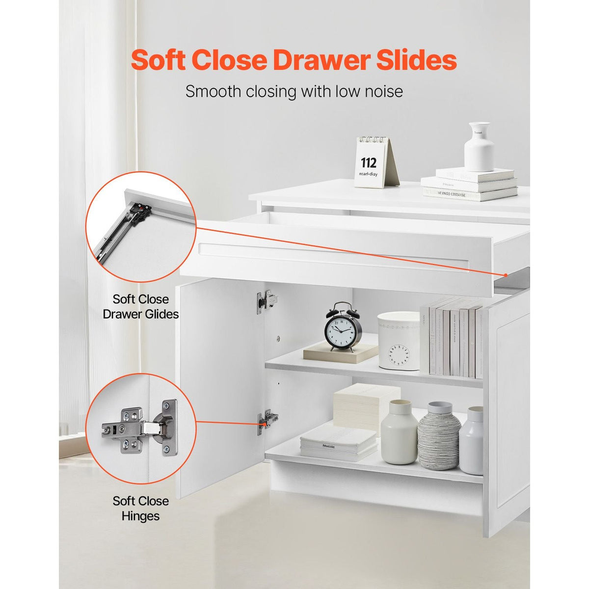 White Shaker Base Cabinet with Drawer, 30-Inch Unassembled Drawer Base Cabinet, 30" W x 24" D x 34.5" H Ready to Assemble Cabinet with Soft-Close Doors and Adjustable Shelf, for Home Office