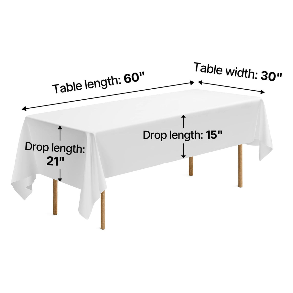 White Tablecloths for Rectangle Tables, 10 Pack, 60 x 102 Inches, Reusable and Machine Washable Table Clothes, Wrinkle-Resistant Polyester Fabric Table Covers for Wedding, Party, Banquet