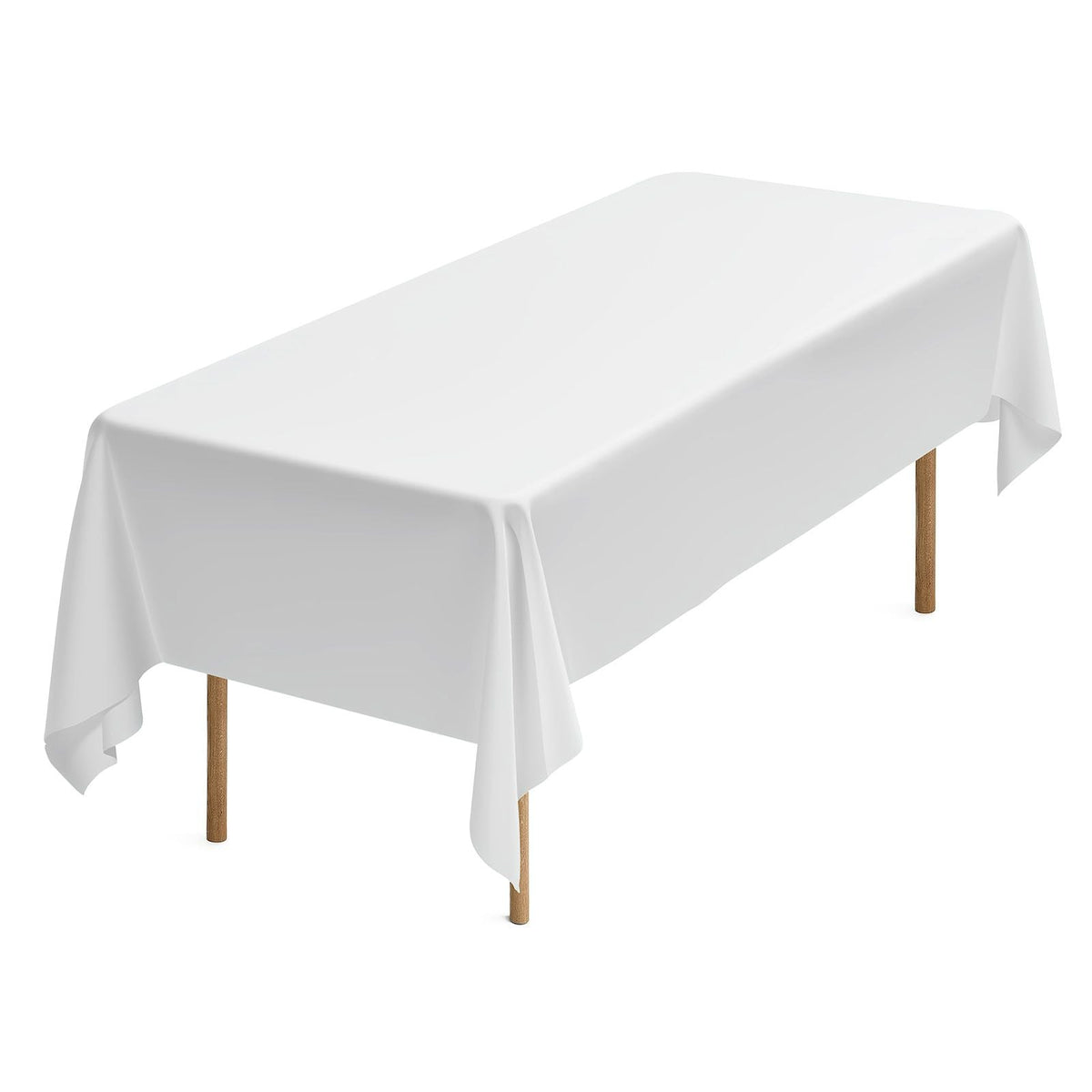 White Tablecloths for Rectangle Tables, 10 Pack, 60 x 102 Inches, Reusable and Machine Washable Table Clothes, Wrinkle-Resistant Polyester Fabric Table Covers for Wedding, Party, Banquet