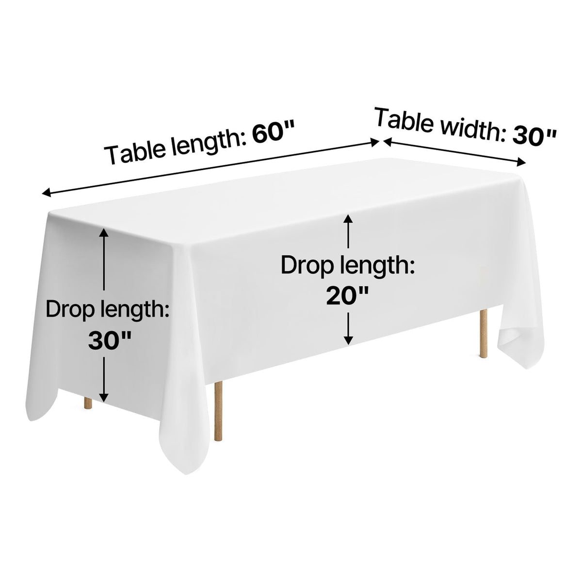 White Tablecloths for Rectangle Tables, 10 Pack, 70 x 120 Inches, Reusable and Machine Washable Table Clothes, Wrinkle-Resistant Polyester Fabric Table Covers for Wedding, Party, Banquet