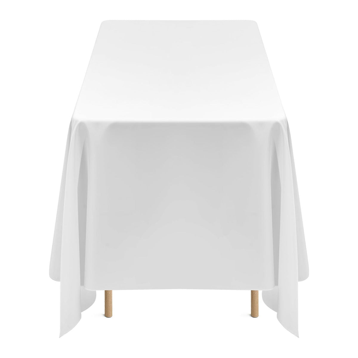 White Tablecloths for Rectangle Tables, 10 Pack, 70 x 120 Inches, Reusable and Machine Washable Table Clothes, Wrinkle-Resistant Polyester Fabric Table Covers for Wedding, Party, Banquet