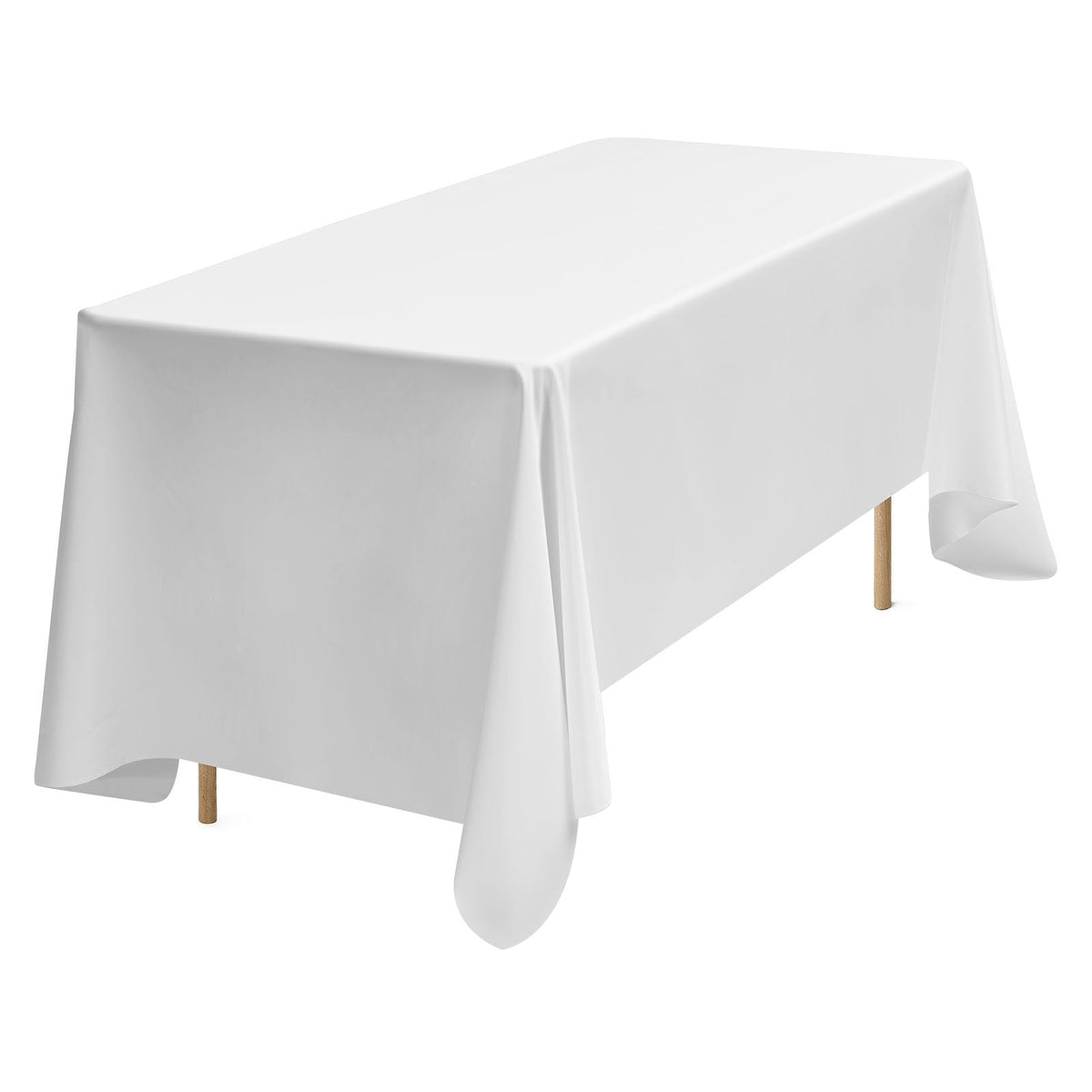 White Tablecloths for Rectangle Tables, 10 Pack, 70 x 120 Inches, Reusable and Machine Washable Table Clothes, Wrinkle-Resistant Polyester Fabric Table Covers for Wedding, Party, Banquet