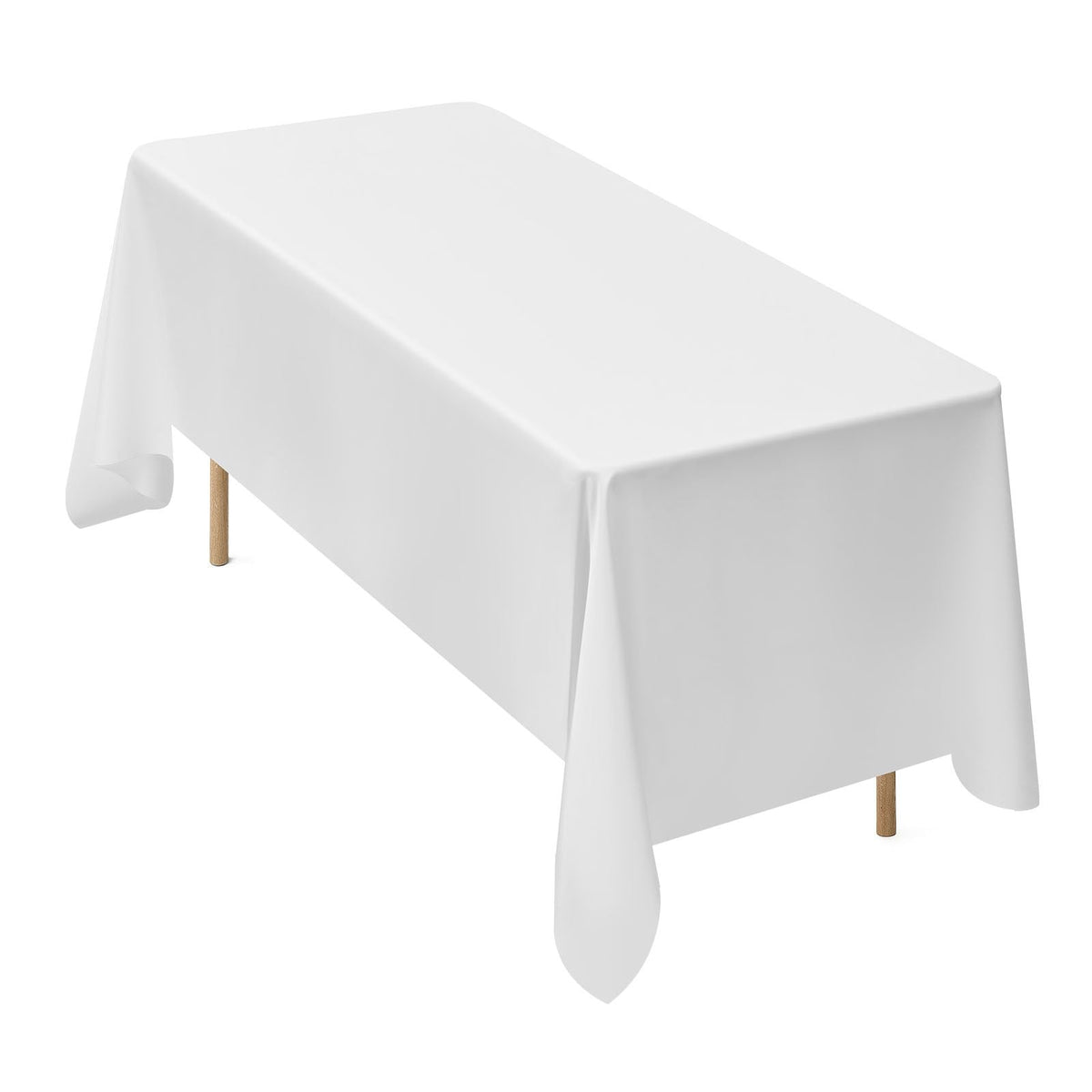 White Tablecloths for Rectangle Tables, 10 Pack, 70 x 120 Inches, Reusable and Machine Washable Table Clothes, Wrinkle-Resistant Polyester Fabric Table Covers for Wedding, Party, Banquet