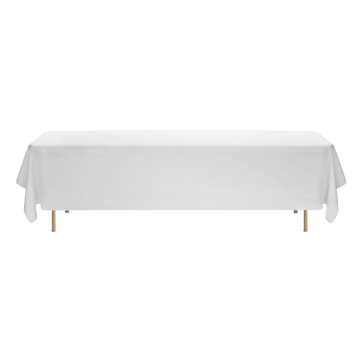White Tablecloths for Rectangle Tables, 6 Pack, 90 x 132 Inches, Reusable and Machine Washable Table Clothes, Wrinkle-Resistant Polyester Fabric Table Covers for Wedding, Party, Banquet