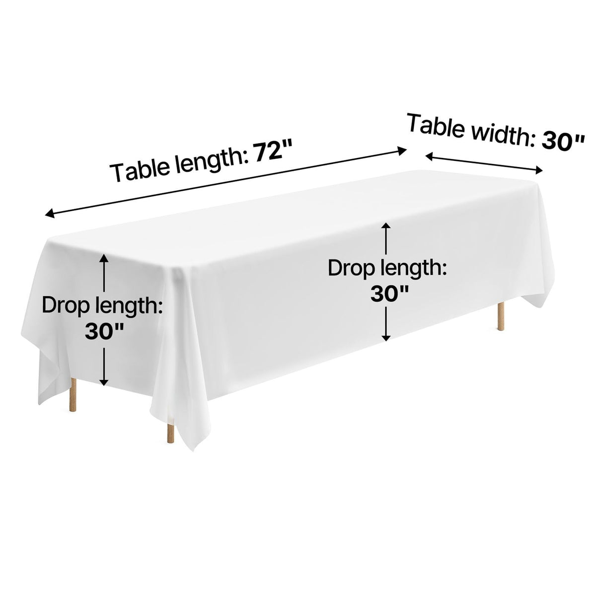 White Tablecloths for Rectangle Tables, 6 Pack, 90 x 132 Inches, Reusable and Machine Washable Table Clothes, Wrinkle-Resistant Polyester Fabric Table Covers for Wedding, Party, Banquet