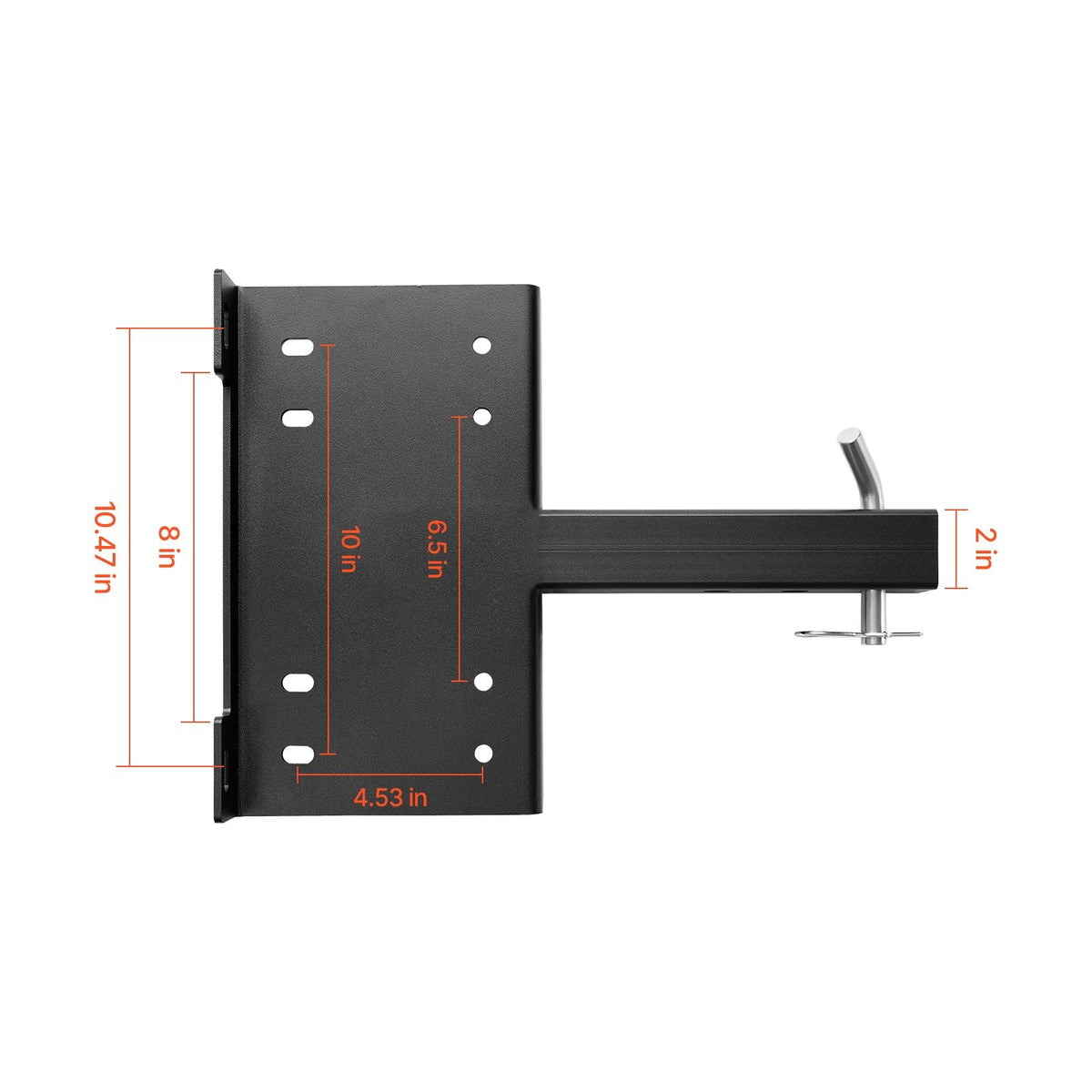 Winch Mount, 15000 lbs / 6803 kg Load Capacity, Trailer Hitch Winch Mount with 50.8 mm Receiver, 2 Mounting Hole Design, Powder Coated Steel, Suitable for ATV UTV Pickup Truck, Black