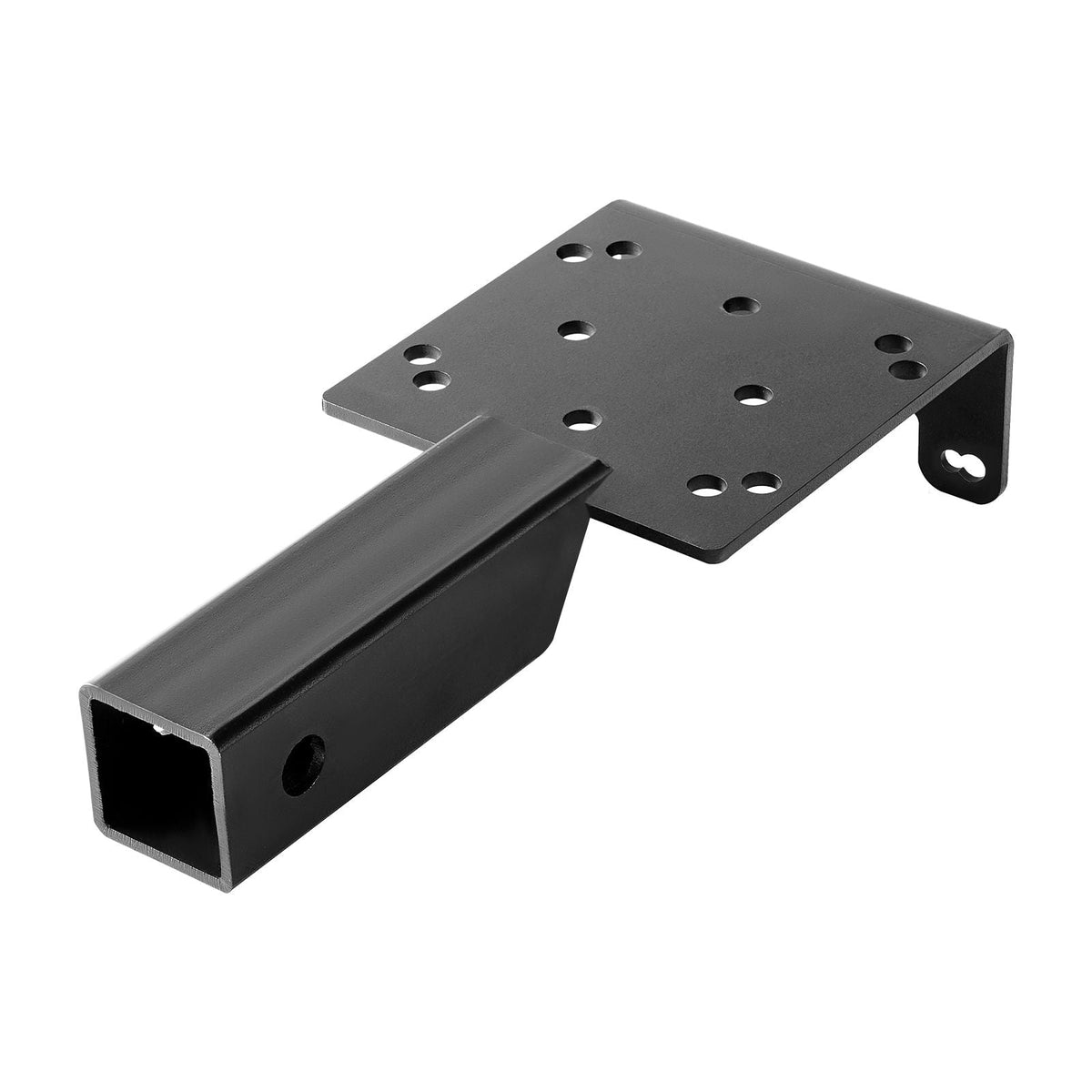 Winch Mount, 3600 lbs / 1633 kg Load Capacity, Trailer Hitch Winch Mount with 2-inch Receiver, 2/4 Winch Bolt Holes, Powder Coated Steel, Suitable for ATV UTV Pickup Truck, Black
