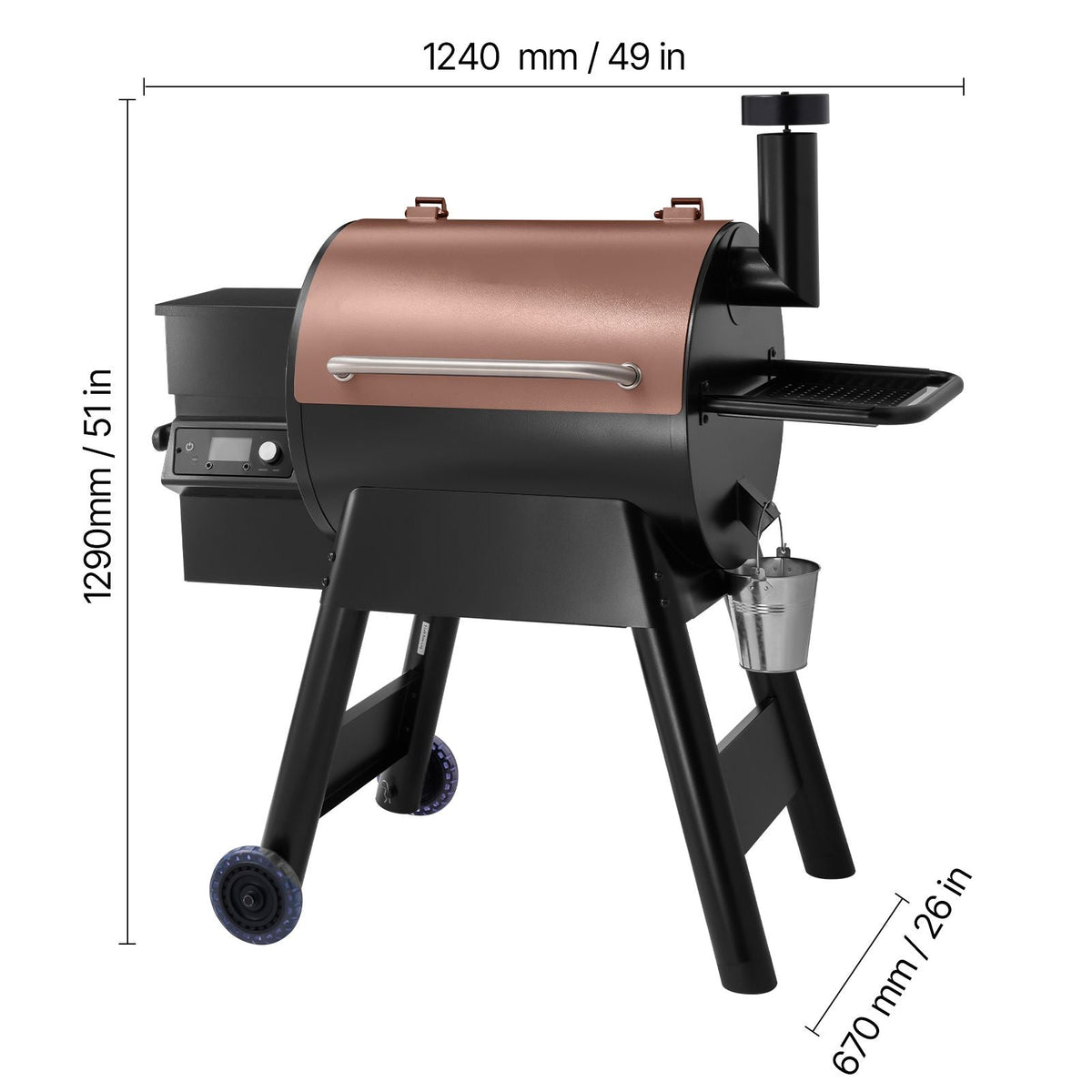 Wood Pellet Grill Smoker, 8 in 1 BBQ Grills for Outdoor Cooking, 575 Square Inches Cook Area Electric Smokers, with WiFi-app Control, LCD Screen Controller, Meat Probe, 500 F Max Temperature