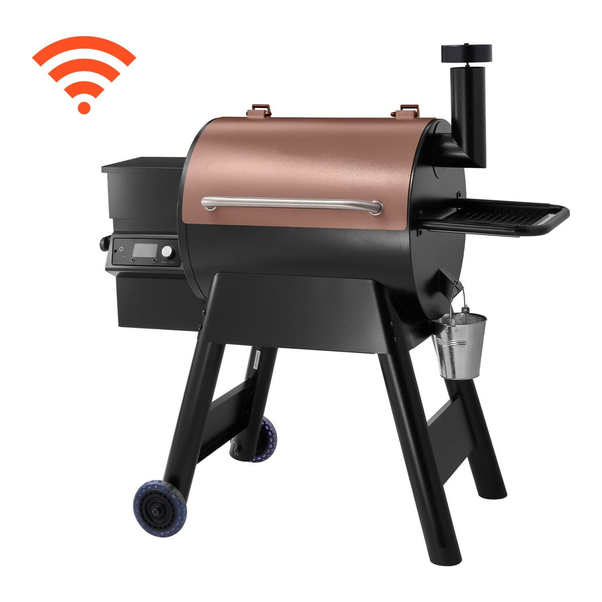 Wood Pellet Grill Smoker, 8 in 1 BBQ Grills for Outdoor Cooking, 575 Square Inches Cook Area Electric Smokers, with WiFi-app Control, LCD Screen Controller, Meat Probe, 500 F Max Temperature