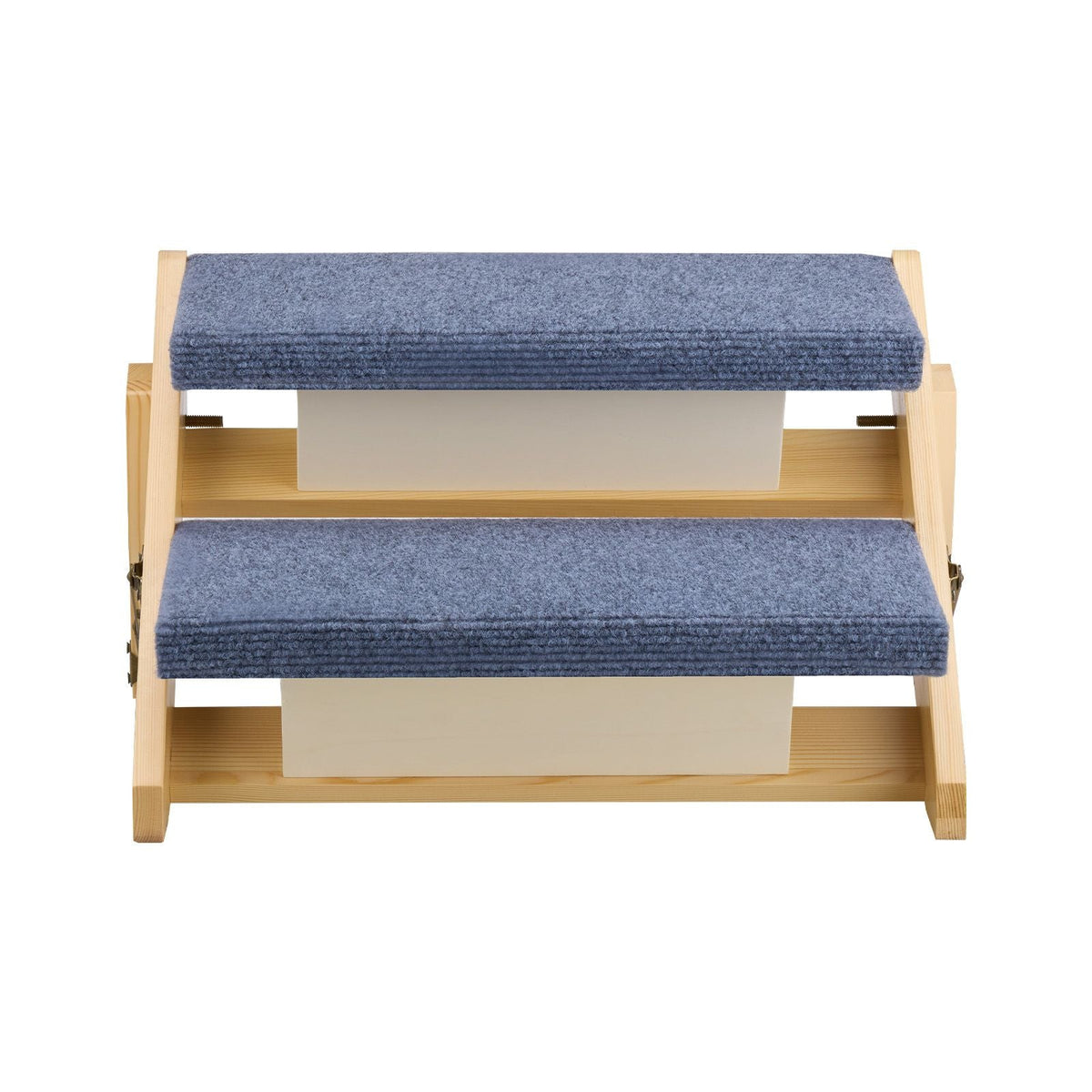 Wood Pet Stairs, 2-Step Dog Stairs for Beds, Sofa & Cars, 110lbs Load Capacity, Floded Flat Design, Stable & Sturdy Cat & Dog Step Ladder for Small Medium Large Older Pet Puppy Essentials