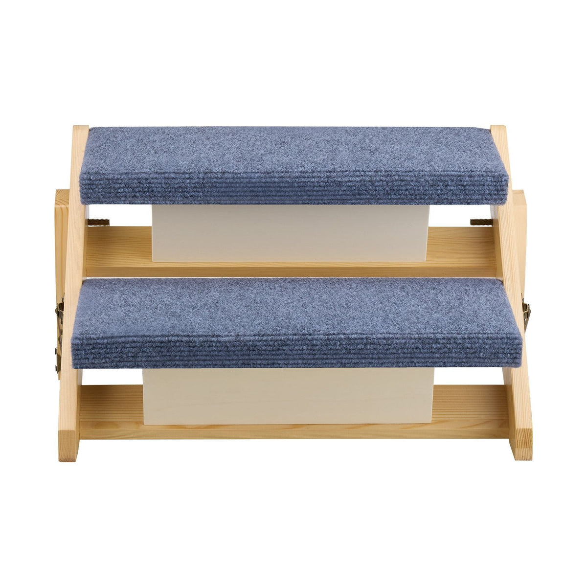 Wood Pet Stairs, 2-Step Dog Stairs for Beds, Sofa & Cars, 110lbs Load Capacity, Floded Flat Design, Stable & Sturdy Cat & Dog Step Ladder for Small Medium Large Older Pet Puppy Essentials
