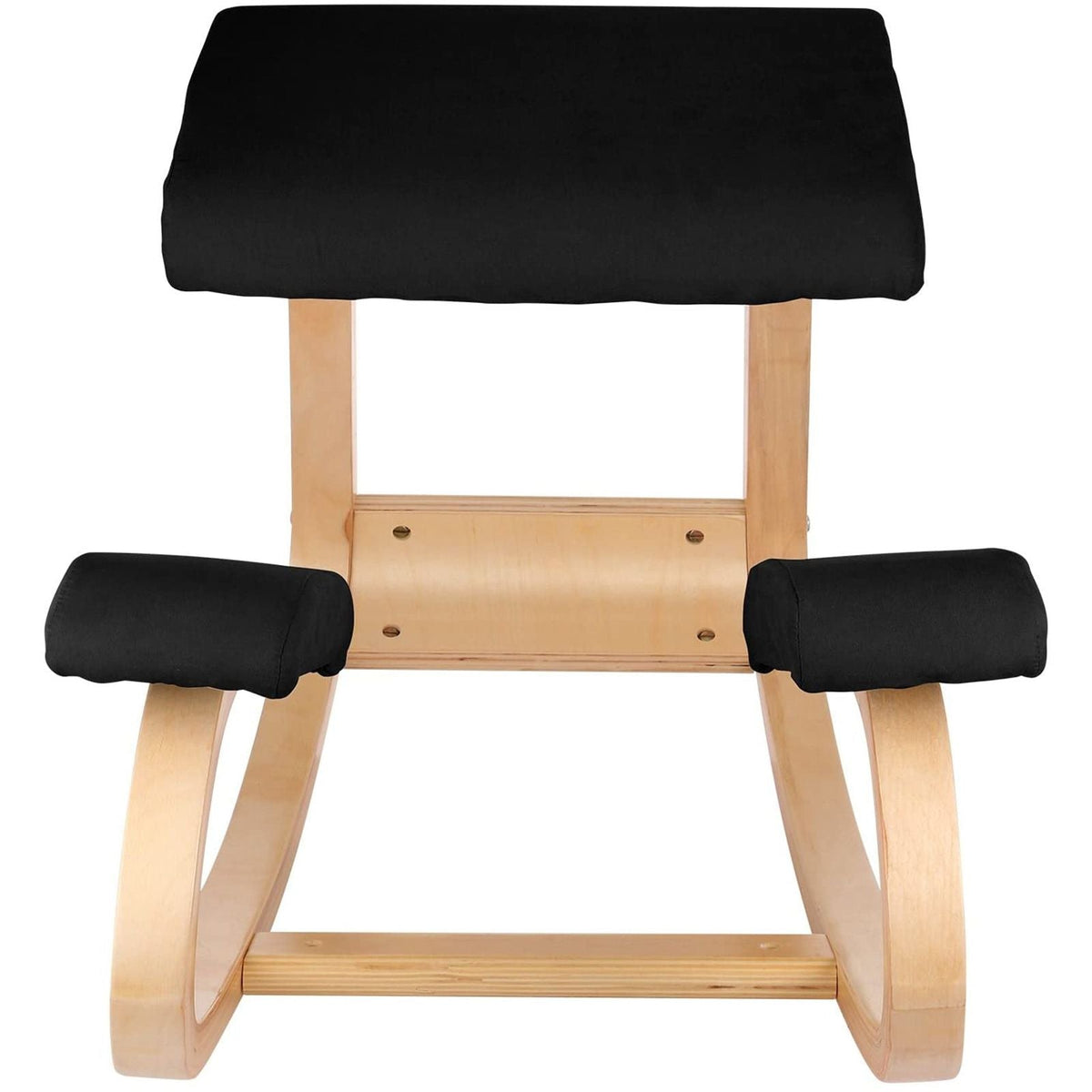 Wooden Ergonomic Kneeling Chair Memory Seat Cushion Relieving Body Black