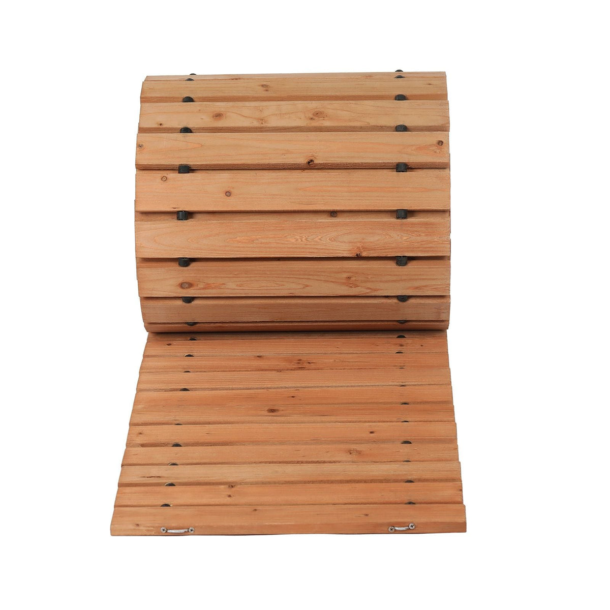 Wooden Garden Pathway, 24 ft L x 17 in W, Non-Slip Straight Garden Walkway, Roll Out Cedar Outdoor Walkway Path with Wire Rope Connection, Decorative Garden Paver for Backyard Wedding Party