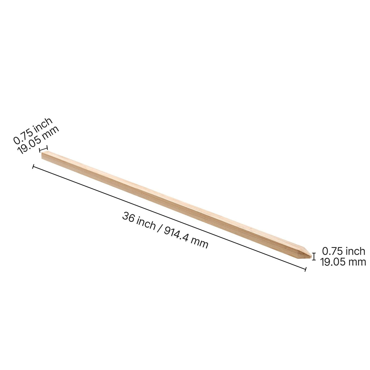 Wooden Garden Stakes, 25 Pcs 36x0.75x0.75 in Survey Grading Stakes, Garden Ground Stake with Sharp Point, Fir Wood Plant Support Stake, Sign Posts for Silt Fence Backyard Boundaries Baselines