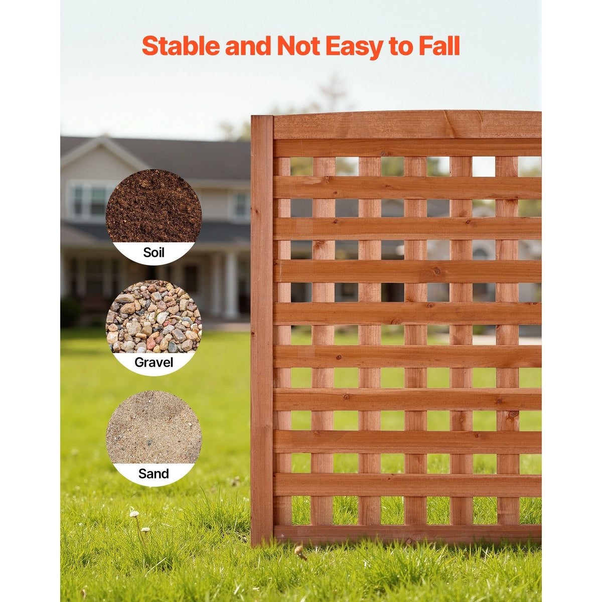 Wooden Privacy Fence, 32 x 38 inch Air Conditioner Fence, 3 Panel Solid Outdoor Wood Privacy Screen with Adjustable Angle, Hinge-Reinforced Structure, Trash Can Hider Fences for Garden